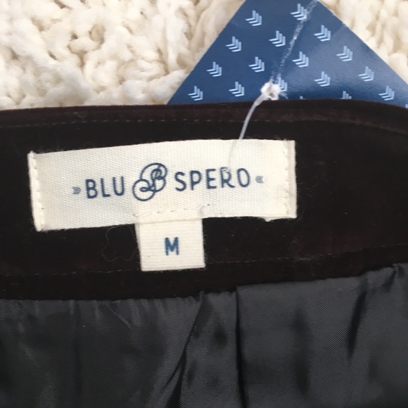 • Blu Spero Velvet mini Skirt • - Picture 5 of 6